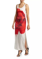 Alexander McQueen Bleeding Rose Silk Gown