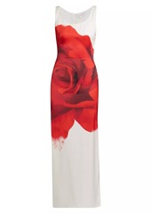 Alexander McQueen Bleeding Rose Silk Gown