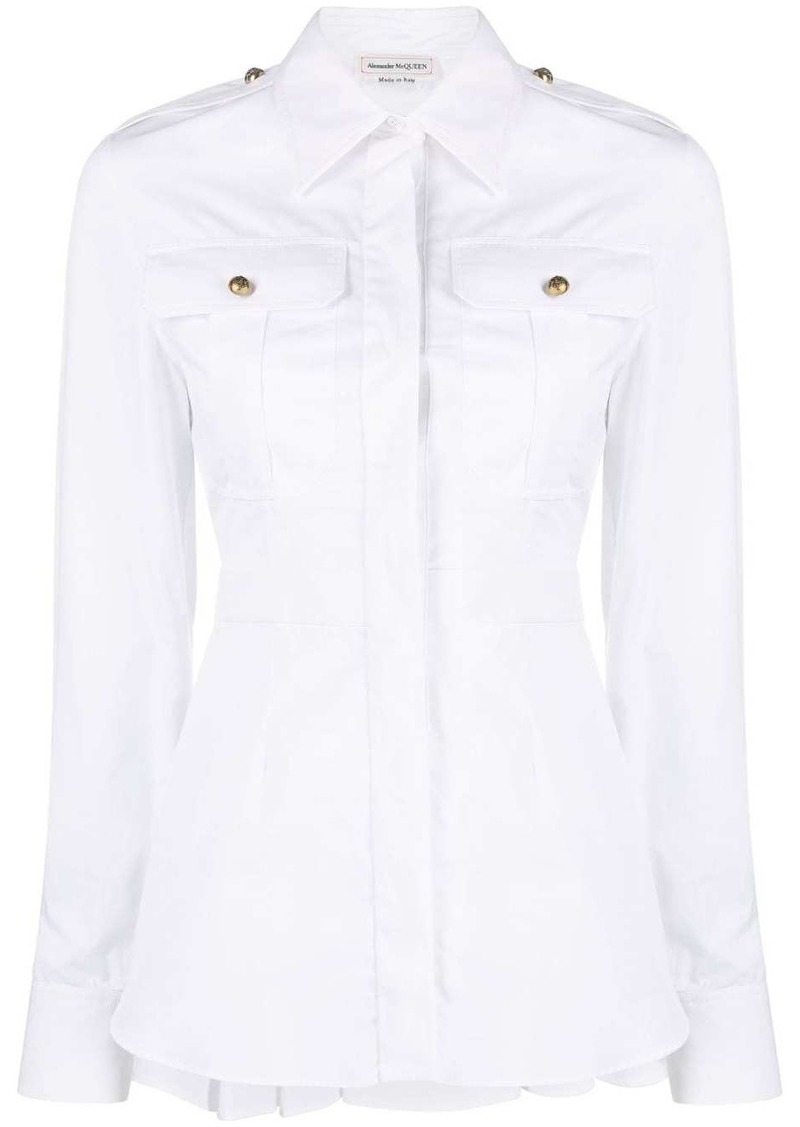 Alexander McQueen box-pleat cotton shirt