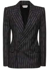 Alexander McQueen Broken Stripe Wool Blazer