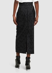 Alexander McQueen Broken Stripe Wool Skirt