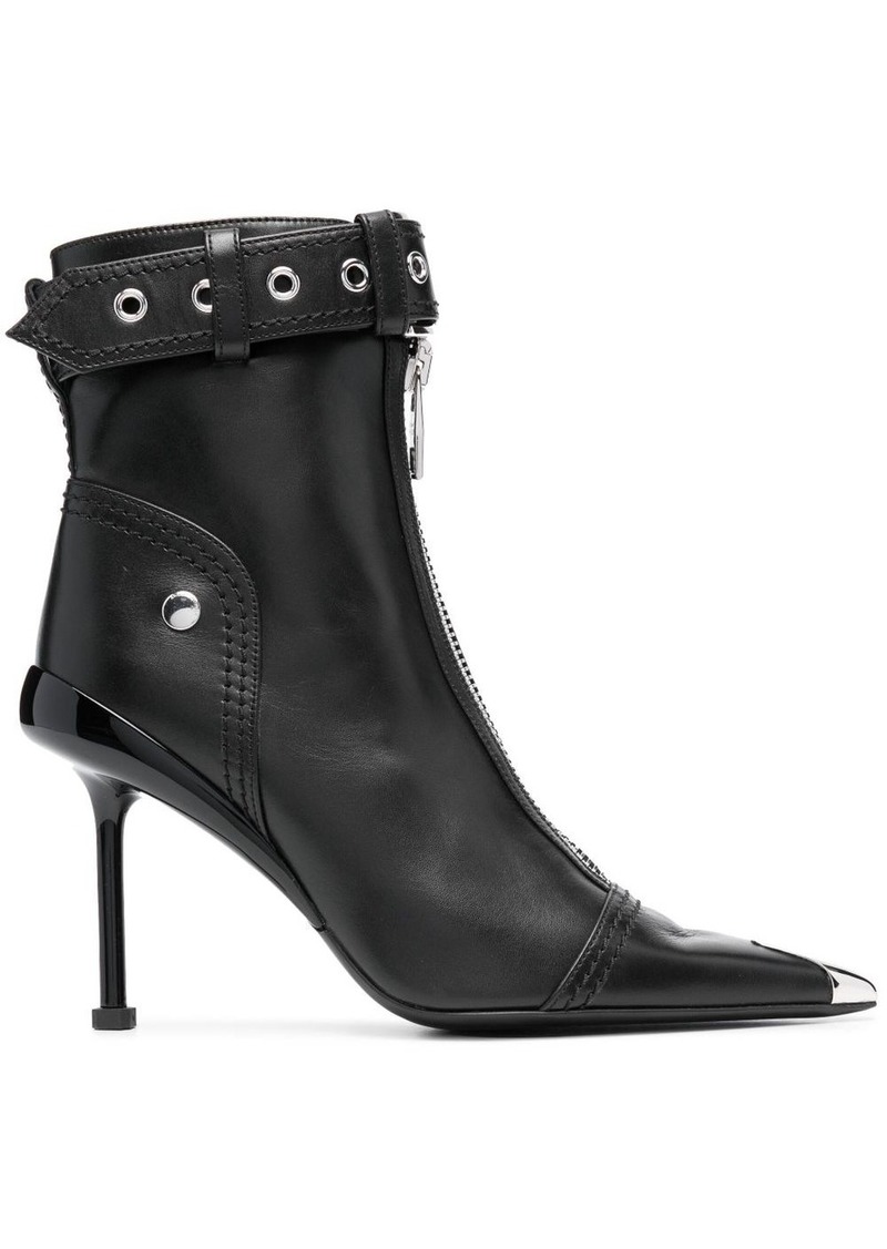 Alexander McQueen buckle-fastening leather ankle boots