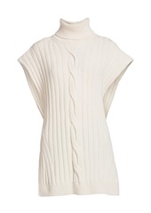 Alexander McQueen Cable Knit Sleeveless Turtleneck Sweater
