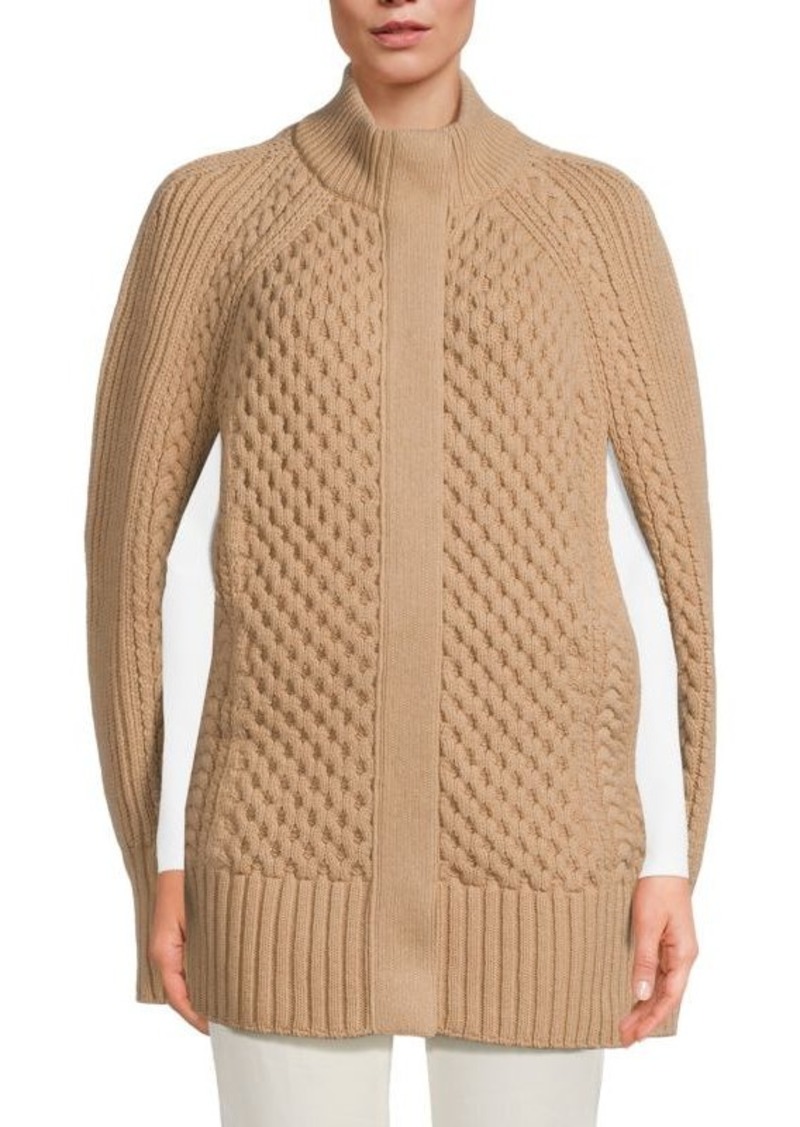 Alexander McQueen Cape Sleeve Wool Blend Sweater