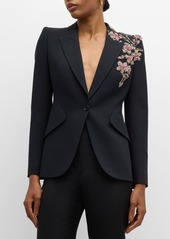 Alexander McQueen Cherry Blossom Crystal Blazer