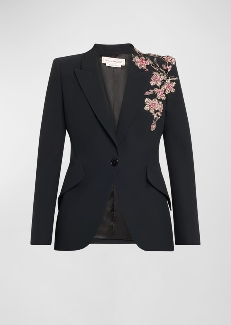 Alexander McQueen Cherry Blossom Crystal Blazer