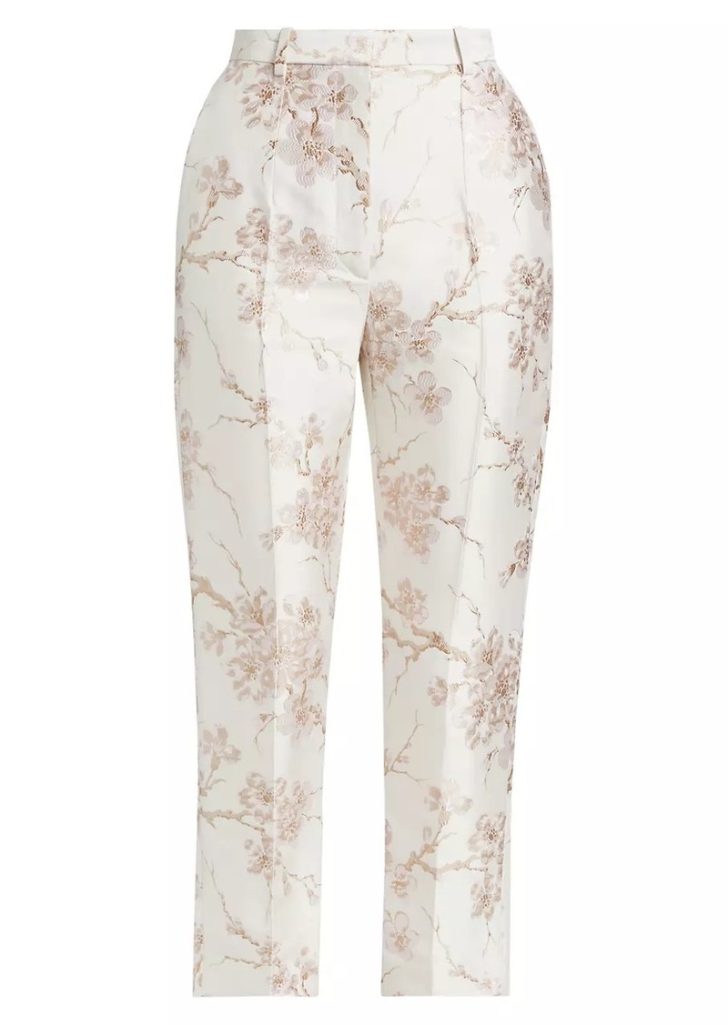 Alexander McQueen Cherry Blossom Jacquard Pants