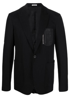 Alexander McQueen chest zip-pocket detail blazer