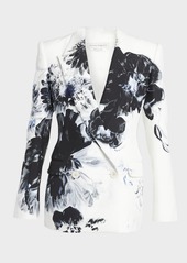 Alexander McQueen Chiaro-Print Double-Breasted Blazer Jacket