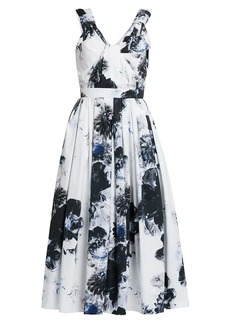 Alexander McQueen Chiaroscuro Floral Cotton Dress