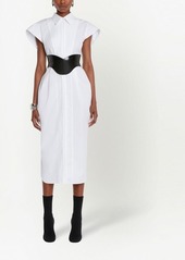Alexander McQueen collared short-sleeved midi dress