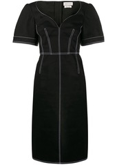 Alexander McQueen contrast stitching fitted dress