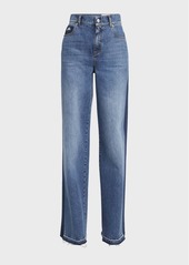 Alexander McQueen Contrast Wide-Leg Denim Jeans