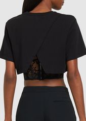 Alexander McQueen Cotton Jersey T-shirt W/ Lace Details