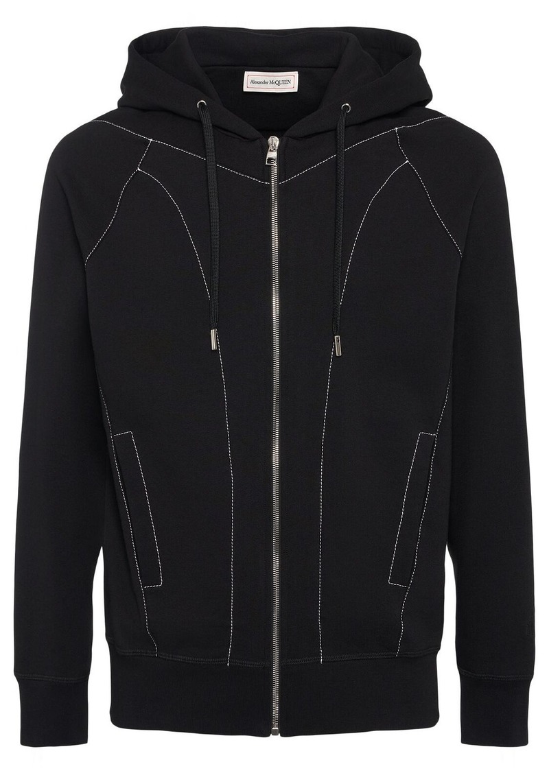 Alexander McQueen Cotton Loopback Zip-up Hoodie