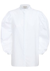 Alexander McQueen Cotton Poplin Shirt W/ Puff Sleeves