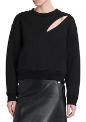 Alexander McQueen Cotton Slash Crewneck Sweatshirt