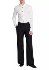 Alexander McQueen Creased-Front Wool Trousers