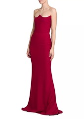 Alexander McQueen Crepe Strapless Gown