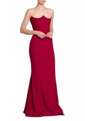 Alexander McQueen Crepe Strapless Gown