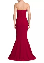 Alexander McQueen Crepe Strapless Gown