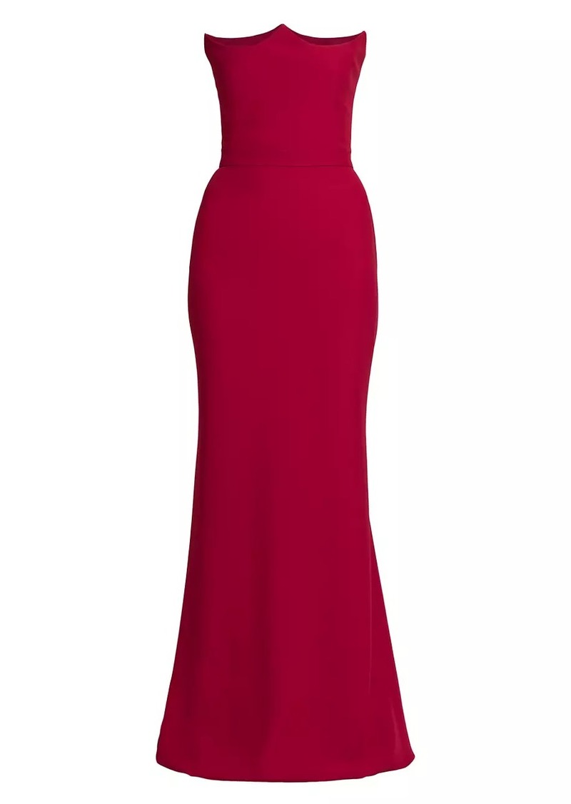 Alexander McQueen Crepe Strapless Gown