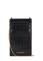 Alexander McQueen Croc Embossed Leather Phone Case