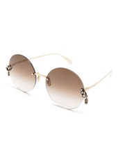 Alexander McQueen Crystal-embellished round-frame sunglasses