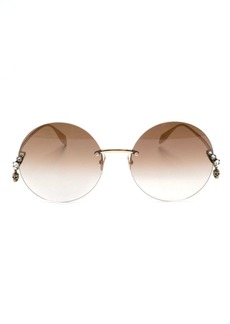 Alexander McQueen Crystal-embellished round-frame sunglasses