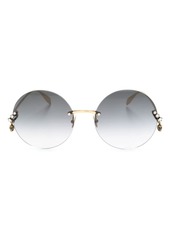 Alexander McQueen crystal-embellished round-frame sunglasses