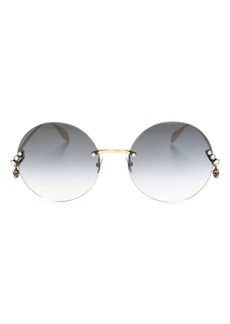 Alexander McQueen crystal-embellished round-frame sunglasses