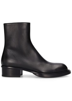 Alexander McQueen Cuban Stack Leather Boots