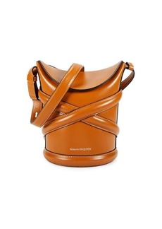 Alexander McQueen Curve Leather Bucket Bag