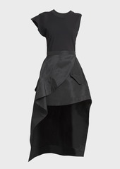 Alexander McQueen Cut And Sew Asymmetric Midi Dress