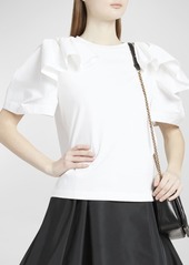 Alexander McQueen Cut And Sew T-Shirt with Ruffle Sleeves