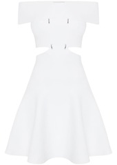 Alexander McQueen cut-out off-shoulder flared mini dress