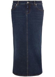 Alexander McQueen Denim Midi Skirt