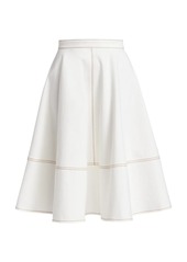 Alexander McQueen Denim Stitch A-Line Skirt