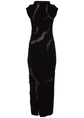 Alexander McQueen Destroyed Wool Blend Midi Dress