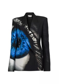 Alexander McQueen Double-Breasted Eye-Print Blazer