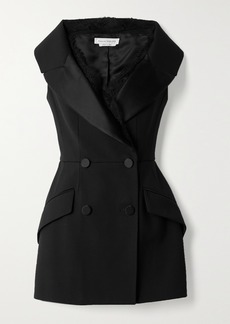 Alexander McQueen Double-breasted Lace And Satin-trimmed Wool-blend Vest