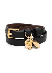 Alexander McQueen double-wrap skull-charm bracelet