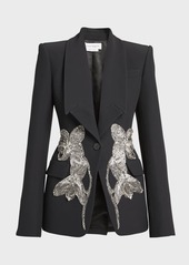 Alexander McQueen Embellished Crepe Blazer Jacket