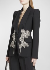 Alexander McQueen Embellished Crepe Blazer Jacket