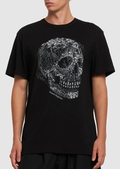 Alexander McQueen Embellished Crystal Skull Cotton T-shirt