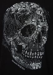 Alexander McQueen Embellished Crystal Skull Cotton T-shirt
