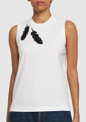 Alexander McQueen Embroidered Cotton Jersey Top