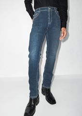 Alexander McQueen embroidered-logo straight-leg jeans