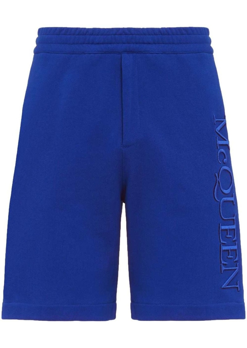 Alexander McQueen embroidered logo track shorts