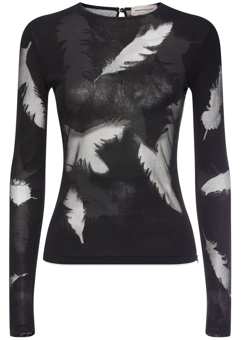 Alexander McQueen Embroidered Silk Top